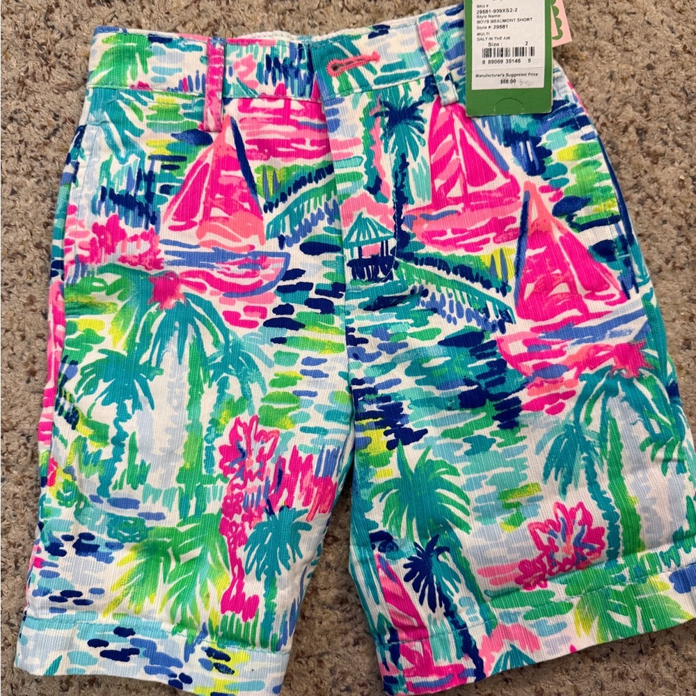 Lilly Pulitzer Beaumont Shorts in Salt in the Air - boys size 2 NWT